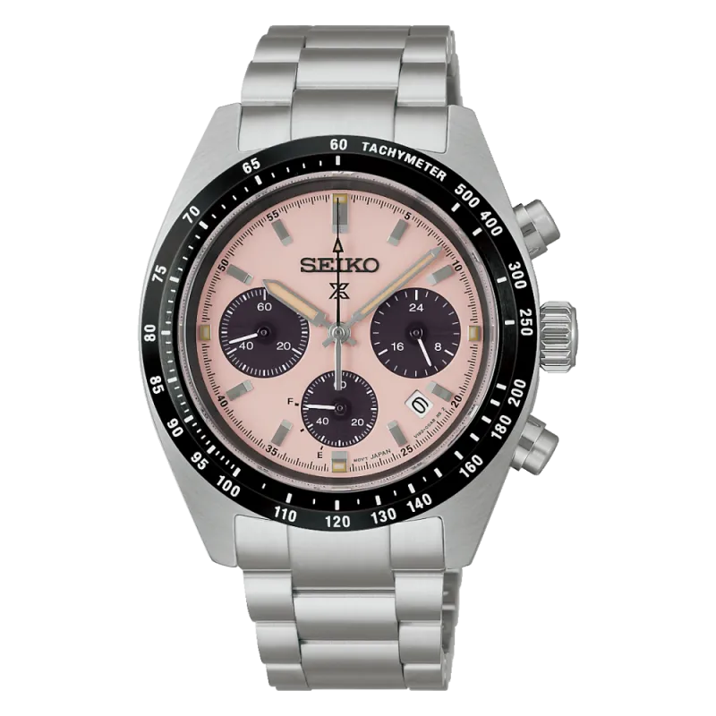 Seiko Prospex Speedtimer Solar Chronograph, Rosa Herrenuhr SSC963P1